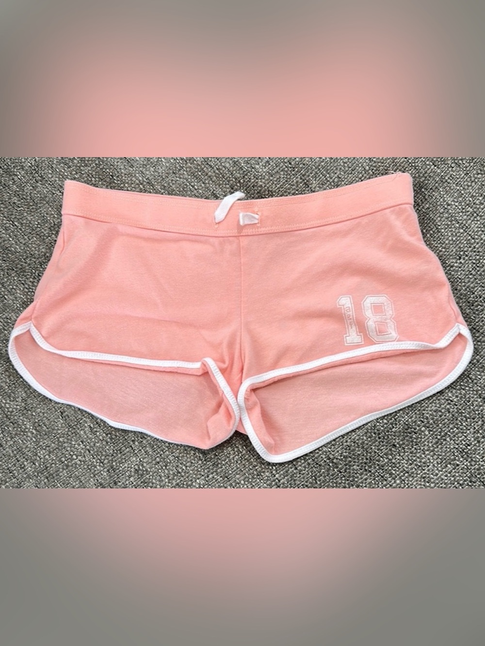 Abercrombie Kids Pink White Trim Graphic 18 Athletic Dolphin Lounge Shorts Size